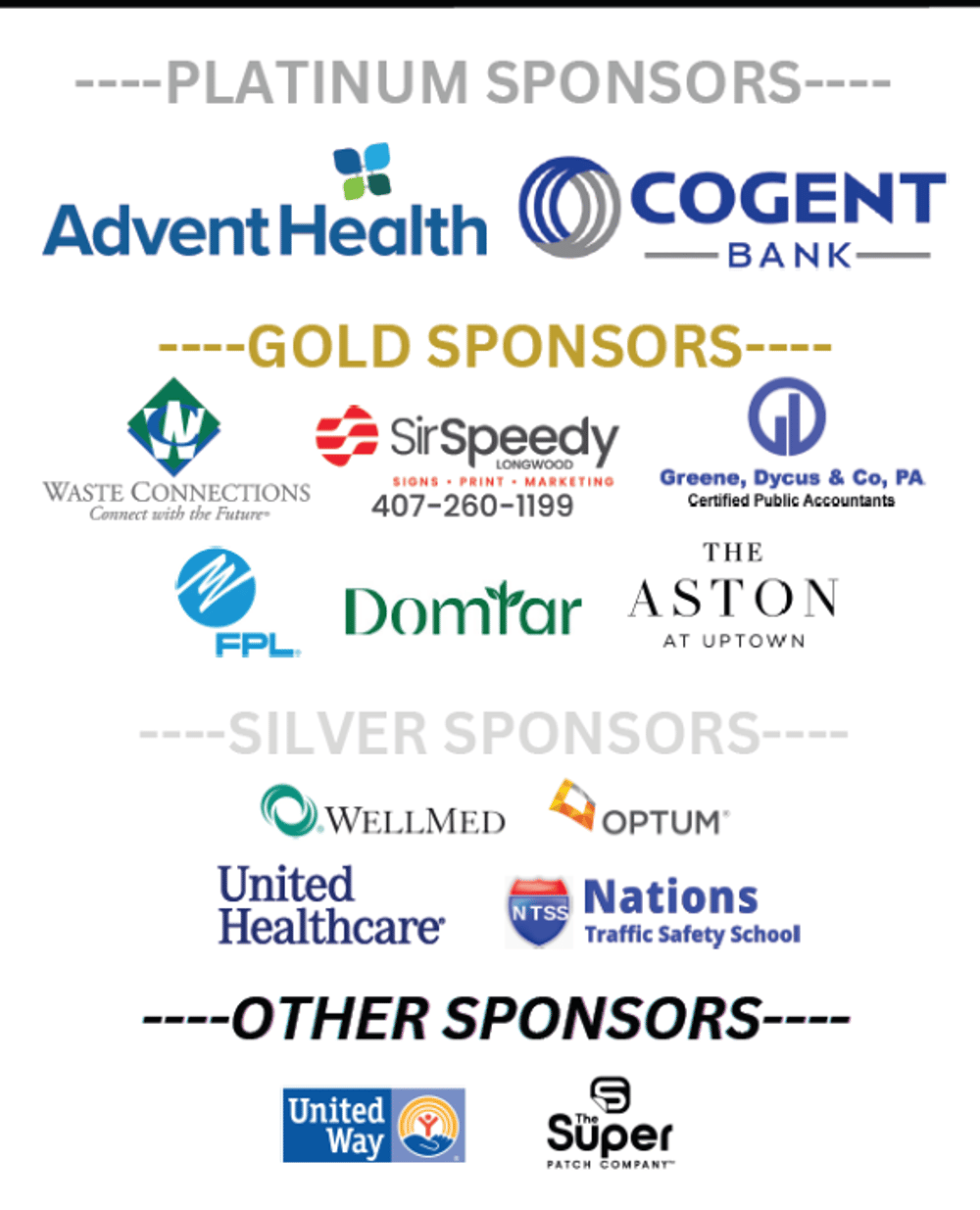 platinum sponsors