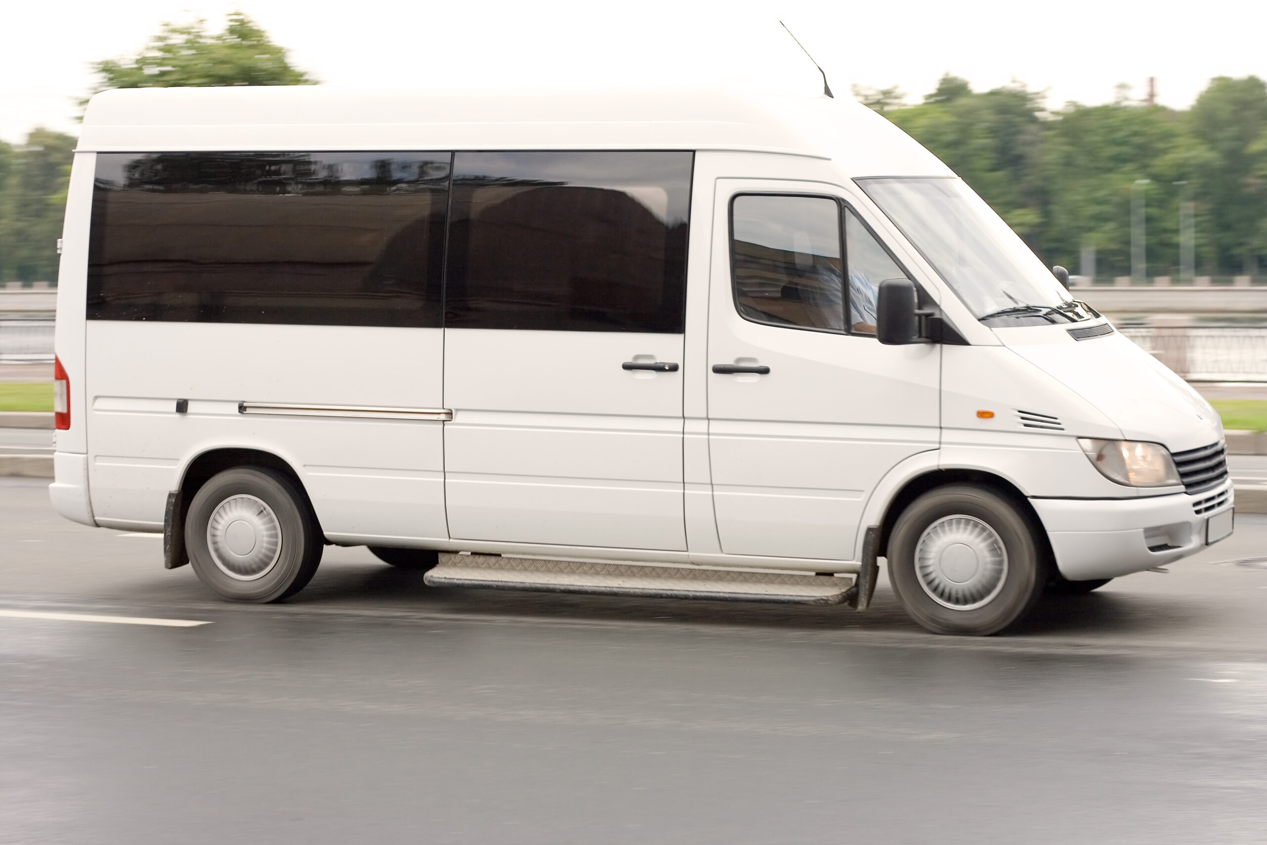 white gray blank Shuttle Bus part of "business vehicles" series
